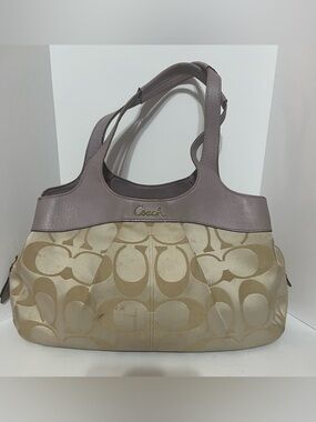 Coach Taupe/ Lavender trimSignature C Lexi Shoulder Bag C1220-F18828